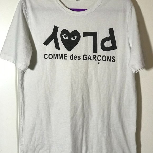 COMME DES GARÇONS PLAY PLAY - Logo Short Sleeve T Shirt - Size XL - CDG - Picture 4 of 15